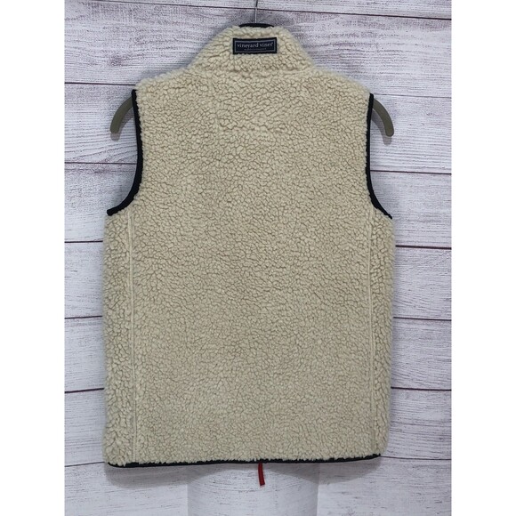 Vineyard Vines Boys Stillwater Vest Sherpa Fleece Blue Full Zip MEDIUM 12-14 - Picture 3 of 6